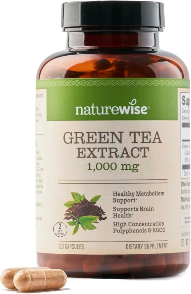 NatureWise Green Tea Extract Capsules 1000 mg – 50% 120 Count (Pack of 1)