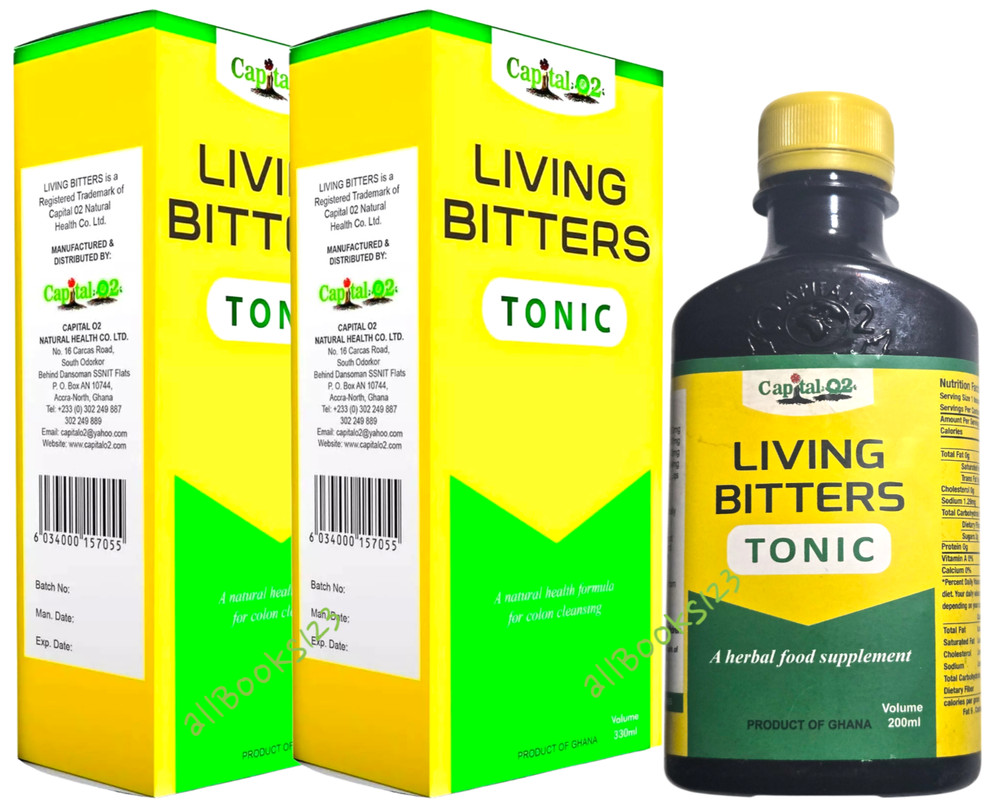 Living Bitters Tonic Natural Herbal Supplement, blood & Colon 200 ml ea – 2pk