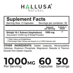 HALLSHILAJIT- Shilajit Extract – 85 Trace MInerals – Support Immune – 60 CAPS