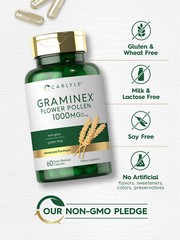 Graminex Flower Pollen Extract | 1000 mg | 60 Capsules | Non-GMO | by Carlyle