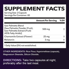 120 Pill Saw Palmetto Blend Reduces Frequent Urination Supports Prostate Health