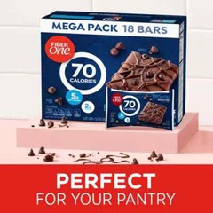 Fiber One 70 Calorie Brownies, Chocolate Fudge, Snack Bars, Mega Pack, 18 Bars,