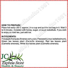 2 BOXES PINALIM TEA BASED ON PINEAPPLE FLAX GREEN TEA RED TEA WHITE TEA 30 BAGS