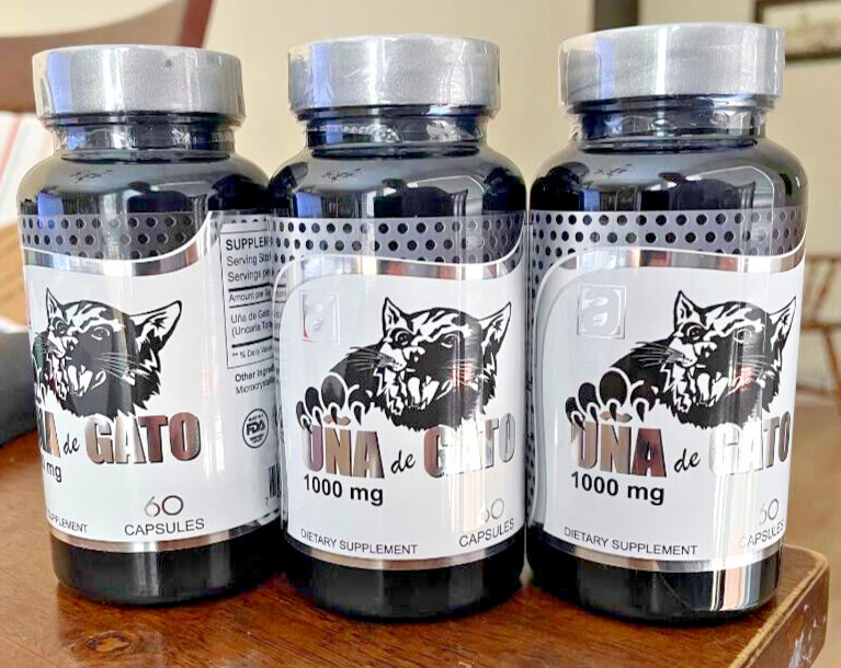 3 Uña Una de Gato Cat’s Claw Uncaria Tomentosa 100% Natural Peruvian 180 Caps