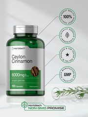 Horbäach Ceylon Cinnamon Supplement | 150 Capsules | 150 Count (Pack of 1)