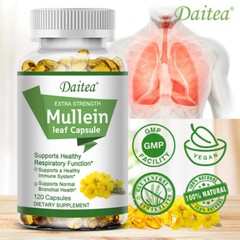 Mullein Leaf Capsules Support Lung Cleanse Respiratory Function 120 Softgels