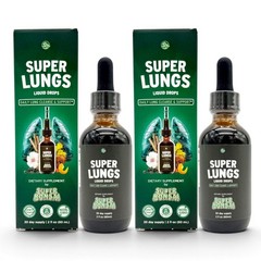 Super Lungs Liquid Drops 2oz Daily Lung Cleanse & Support Supplement Set Of 2