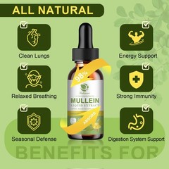 Mullein Drops for Lungs Mullein Leaf Extract for Lungs & Respiratory Immune 60ML