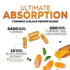 Turmeric Curcumin Supplement – 2400mg Organic 240 Count (Pack of 1)