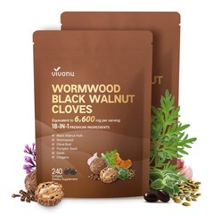 VIVONU Wormwood Black Walnut Cloves 6600mg, Gut Health & Energy,Wor 240 Capsules