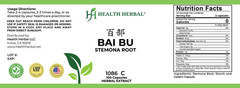 2 Bottles Health Herbal-Bai Bu/Stemona Root 100 Capsules/Bottle