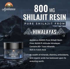 Himalayan Shilajit Pure 30g Resin, Shilajit Organic Ajoblanco 800 Mg Max Potency
