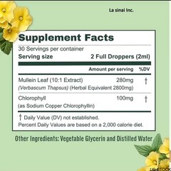.Drops for Lungs Res Mullein Lung and Leaf Extract with Formula~ Chlorophyll