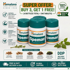HIMALAYA SPEMAN 60 Tabs BUY 3 GET 1 FREE 240 Tablets MEN Fertility SupportUSA