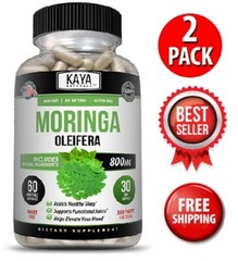 (2 Pack) Pure Moringa Oleifera – Superfood, Antioxidant, Greens Supplement 60 Ct