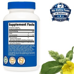 Mullein Leaf Extract 20000mg Verbascum thapsus 120 Capsules 60 Serving