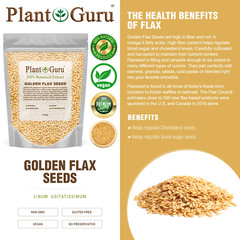 Golden Flax Seeds Whole 2 lbs. Omega-3 NON GMO 100% Pure Linseed Flaxseed Bulk