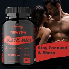 Peruvian Black Maca 120pcs – Men’s Health,Muscle Health,Male Testosteron Booster