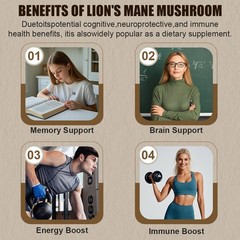 Lion’s Mane Mushroom Complex 120 Capsules Focus Immune Support