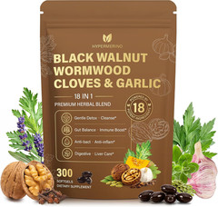 18-In-1 Wormwood Black Walnut Clove Parasite Cleanse, Herbal Blend with Garlic,