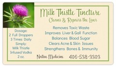 Milk Thistle Tincture Organic & Strong Detox & Heals Liver, Jaundice, Cirrhosis