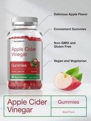 Apple Cider Vinegar Gummies | 90 Count | Natural Apple Flavor | by Horbaach