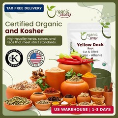Organic Way Yellow Dock Root Cut & Sifted (Rumex crispus) Herbal Tea – European