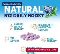 Vitamin B12 Complex (Methylcobalamin) 1000 mcg – 3X Strength B 12 Vitamins Suppl