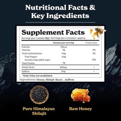 Better Alt Pure Himalayan Shilajit Honey Sticks with Organic Honey, Naturally Sw