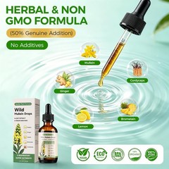 Mullein Drops for Lungs, Mullein Leaf Extract Supplement, Support Lung Health…