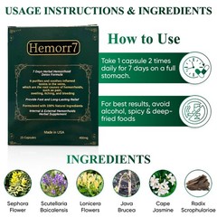 7days Hemorrhoid Herbal Formula. Fast Relief. Internal & External Hemorrhoid