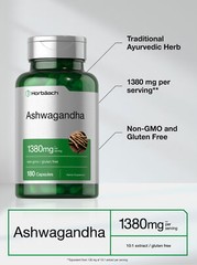 Ashwagandha Capsules 1380mg | 180 Count | Non-GMO, Gluten Free | by Horbaach