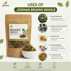 Jodnar Bramhi Whole – Dried Brahmi Leaves – Bacopa Monnieri Herb – 100% Natural