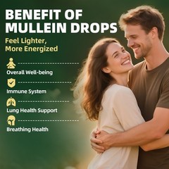 4 PACK Mullein Drops for Lungs, Detox and Cleanse Mullein Extract Supplement