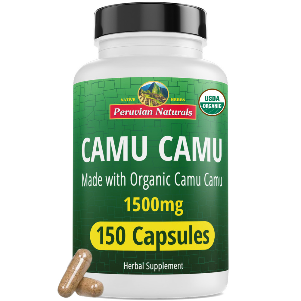 Organic Camu Camu Capsules – 150 Vegan Pills Raw Berry Supplement from Peru