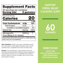 Ashwagandha Gummies Extract with Vitamin D2, Stress, Calm Mood & Cognition