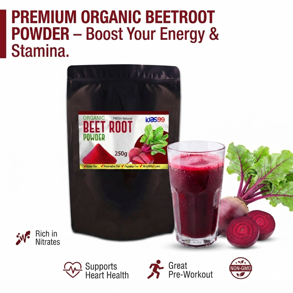 Premium Organic Beetroot Powder – Beetroot Supplement Energy Boost 250g Ideas99