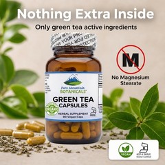 Pure Mountain Green Tea Extract Capsules 450mg 50% EGCG Kosher Vegan Supplement