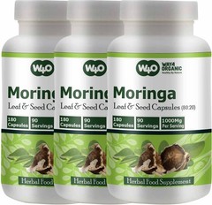 Moringa Oleifera Leaf & Seed Powder 80:20 – 180 Capsules, 1000mg (2 Packs)