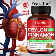 True Organic Ceylon Cinnamon Capsules 1210mg Highest Potency Blood Sugar Support