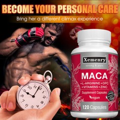 Maca Capsules – with L-Arginine, Boost Energy, Improve Stamina, Improve Mood