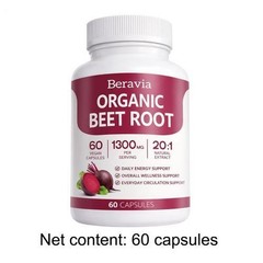 eBay Beravia Organic Beet Root Capsules, Purely Natural, Non-GMO 60-Counts