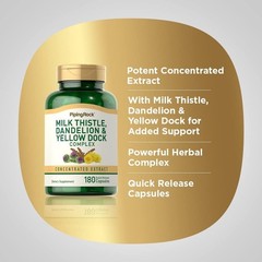 Milk Thistle, Dandelion & Yellow Dock 180 Pills by Piping Rock