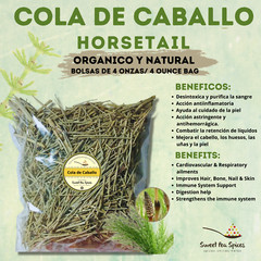 Cola de Caballo Entero 4 oz -113g. Horsetail Tea Combate Retencion de Liquidos