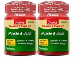 Set of 2 Tylenol Proactive Support Muscle & Joint Supplements Turmeric Tamarind