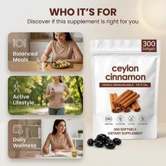 ZRRTXV Ceylon Cinnamon Softgels 𝟳𝟮𝟬𝟬𝙢𝙜 with MCT 60 Count (Pack of 1)