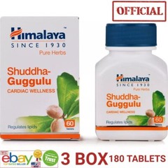 Shuddha Guggulu 3 BOX 180 TABLETS OFFICIAL USA Himalaya Cardiac Wellness Exp2025