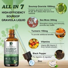 2X Soursop Graviola Liquid Drop for Cell Support & Regeneration, Immune Boost