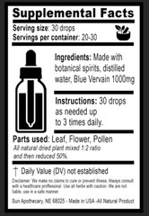 Blue Vervain Extract Blue Vervain Tincture Verbena hastata Calm Sleep 2oz USA