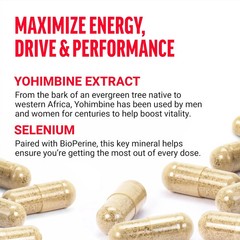 Force Factor Yohimbine Supplement for Men, Yohimbe Bark Extract with Superior Ab